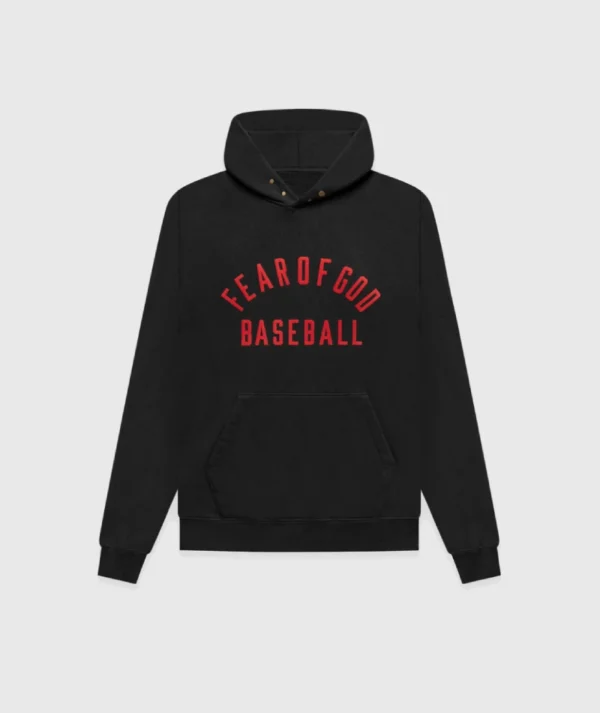 Essential Fear of God Baseball Hoodie Black