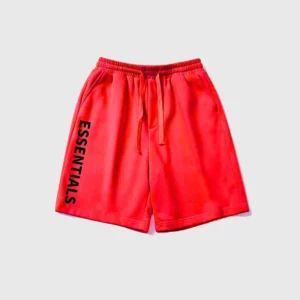 Red Fear of God Essentials Shorts